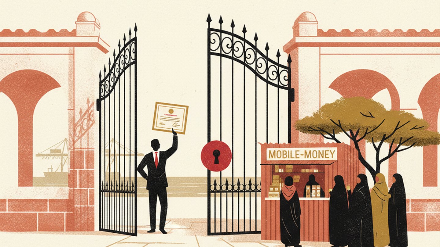 A licence held before a second, still-locked gate